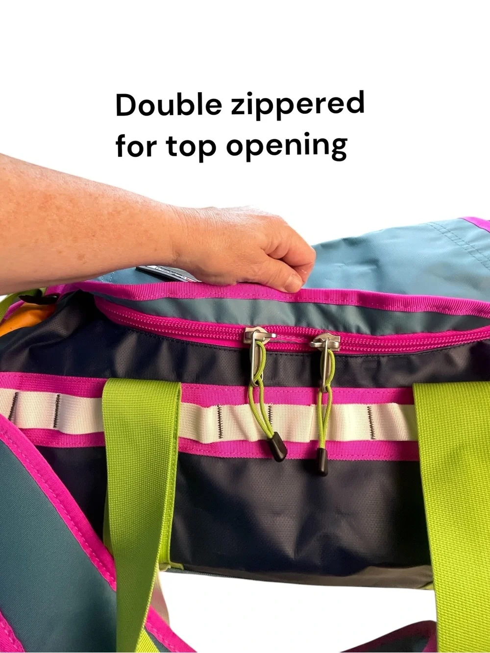 The North Face Base Camp 50L Duffel Bag Color Blocked Lime Green Hot Pink Rare!!